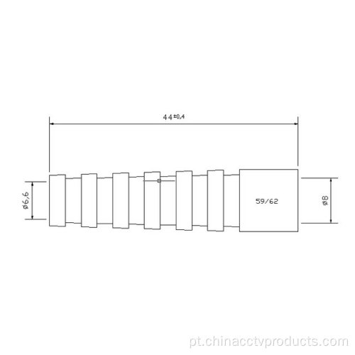 Conector BNC com bota longa para cabo RG59